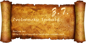 Zvolenszky Teobald névjegykártya